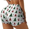 thumbnail image 2 of Xecao Buffalo Plaid Christmas Trees Print Workout Shorts for Women Soft Smooth Gym Yoga Scrunch Active Tennis Workout Running Shorts, 2 of 9