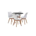 thumbnail image 1 of Comedor Alterego Redondo Negro con 4 Sillas Blancas, 1 of 2