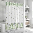 thumbnail image 6 of Farmhouse Botancial Shower Curtain, Waterproof Shower Curtains for Bathroom, Pastoral Daisy Leaves Watercolor Washable Fabric Bathtub Curtain Set Bath Decor with 12 Hooks Standard 72"x72", 6 of 8