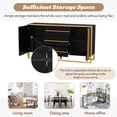 thumbnail image 4 of EUROCO 59" Sideboard Storage Buffet Cabinet, MDF Buffet Cabinet with 2 Doors, 3 Drawers, 2 Adjustable Shelves and Gold Metal Legs for Living Room and Entryway, Black, 4 of 8