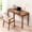 Walnut + Solid Wood, variant on Dokea Mid Century Solid Wood Standing Desk with Drawers - 47.24" Home Office Desk, Tan - Desks