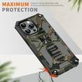 thumbnail image 3 of SaniMore for iPhone 14 Pro Case, Rugged PC & Soft TPU CD Magnetic Cover Built-in Car Mount & Multi-View Kickstand Camouflage Military Grade Shockproof Heavy Duty Protective Shell, Black, 3 of 7