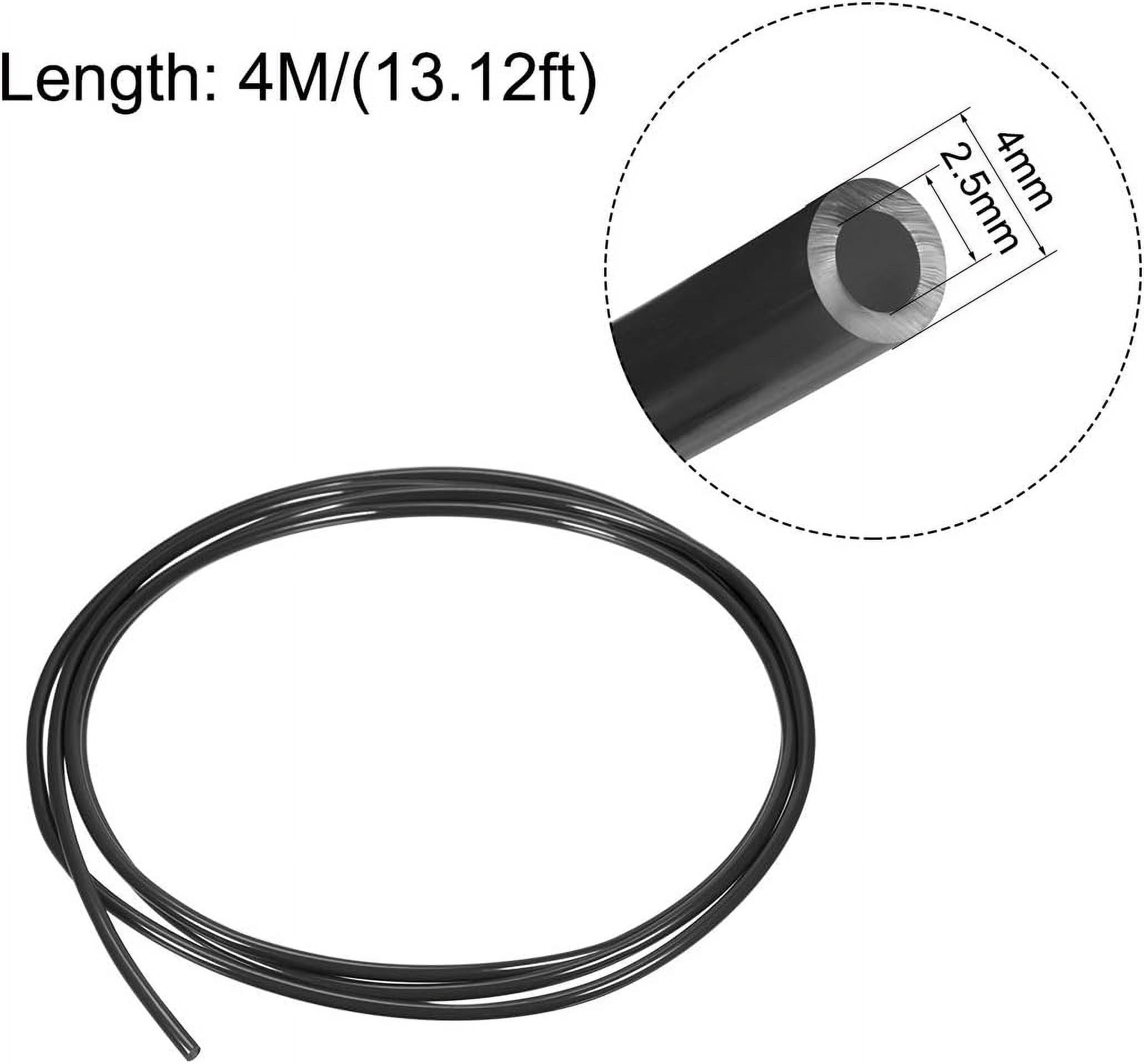MKEUDQ-Pneumatic Air Tubing, 4mm OD x 2.5mm ID 4m(157 Inch) PU Polyurethane Air Compressor Tubing Hose Pipe for Fluid Transfer Black