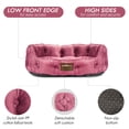 thumbnail image 4 of Cama para mascotas ClevaHome para mascotas pequeñas de hasta 7 kg, redonda, rosa ciruela, 4 of 7