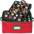 thumbnail image 3 of Christmas Ornament Storage Box with Dividers - Fits 96-3” Ornaments, 4 Removable Trays,  & Space-Saving, Clear Top Lid, Convenient Storage Designed, Red, 3 of 8