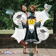 thumbnail image 2 of PMU Graduation Jumping Smiley Grad Balloon Bouquet | Jumping Grad Mylar Balloons | Jump for Joy Graduation Smiley Grad Balloon | Grad Foil Balloons | White (5/Pkg) Pkg/1, 2 of 8