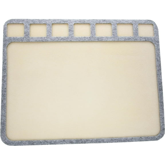 The Beadsmith Seed Bead Treasure Mat - 14” x 11” (35.6 x 27.9cm) – Soft Surface, 7 Compartments, Raised Border – Perfect for Working on Seed Bead Projects, Beading, Jewelry Making and DIY Hobbies