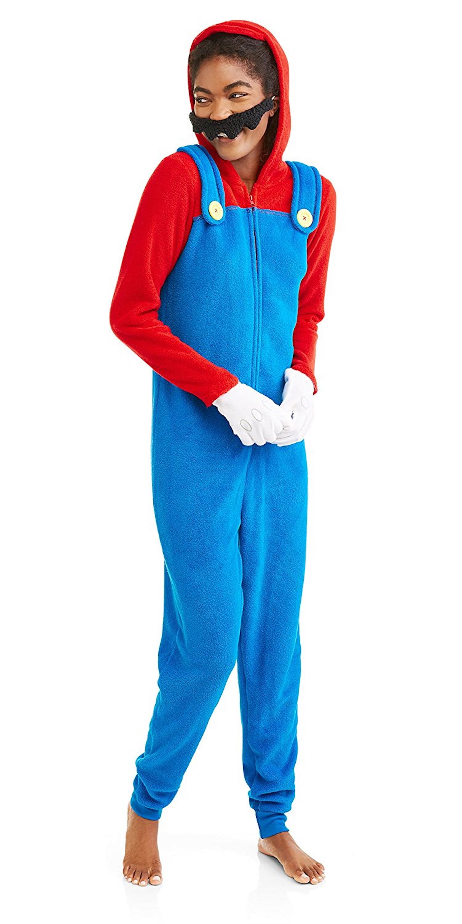 Super Mario Women s Sleepwear Adult Costume Union Suit Walmart