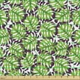 thumbnail image 2 of Tropical Fabric by the Yard, Illustration of Cluttered Palm Leaf Silhouettes Hawaiian Exotic Plantation, Decorative Upholstery Fabric for Chairs & Home Accents, Lime Green Plum by Ambesonne, 2 of 5