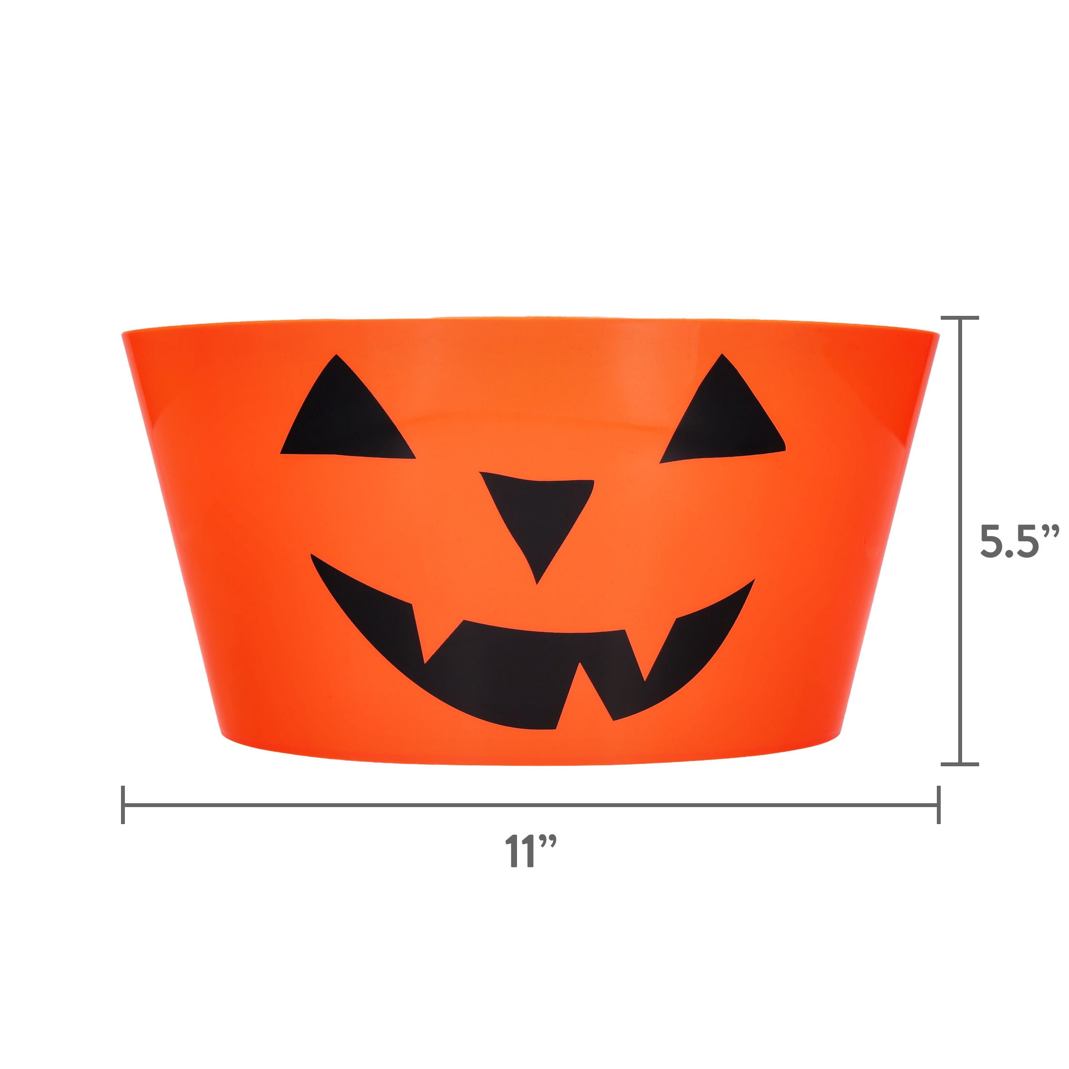 Large Plastic Jack-o'-Lantern Serving Bowl, Orange, 11.1", Halloween by Way To Celebrate