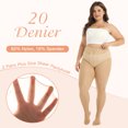 thumbnail image 4 of Yilanmy 2 Pairs Plus Size Pantyhose for Women 20D Sheer High Waist Tights, 4 of 7