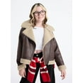 thumbnail image 2 of Weekend Academy Girls Faux Leather Biker Jacket with Faux Shearling Trim, Sizes 4-18, 2 of 6