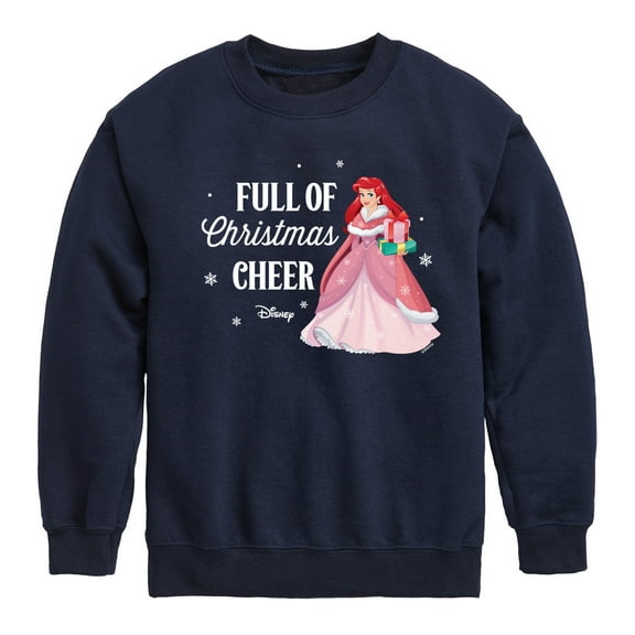 Disney Princess - Full Of Christmas Cheer Ariel - Youth Crew Fleece Sweatshirt