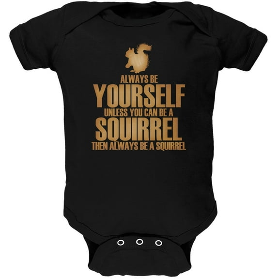 Always Be Yourself Squirrel Black Soft Baby One Piece - 24 month