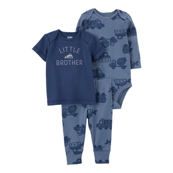 Set 3pzs c/pantalón Carter's Child of Mine Azul Estampado Camiones 24M