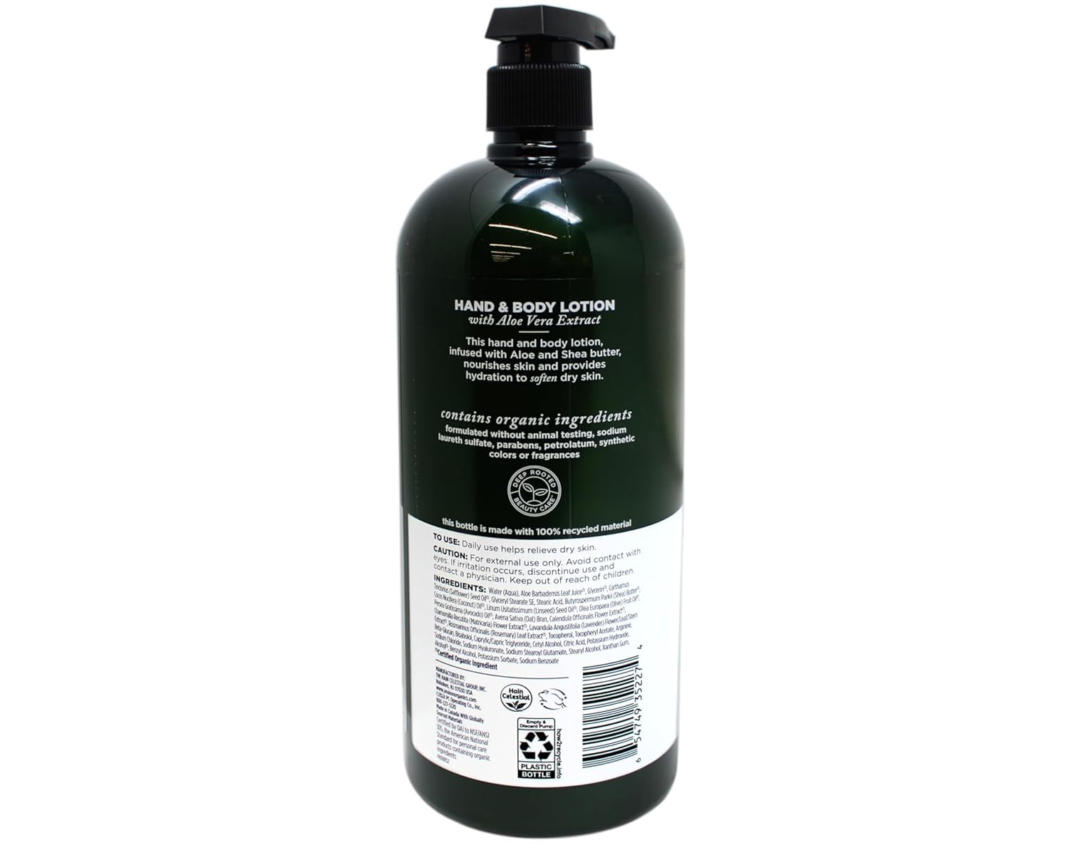 Avalon Organics Hand & Body Lotion for Dry Skin Aloe Unscented, 32 OZ