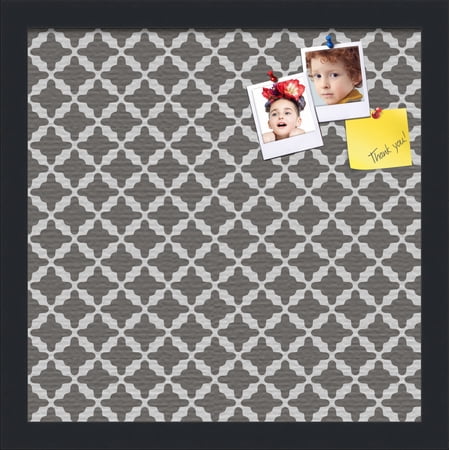 PinPix 14x14 Custom Cork Bulletin Board Poster Board Has a Fabric Style Canvas Finish Framed in Retro Patterns by ArtToFrames (PinPix-236)