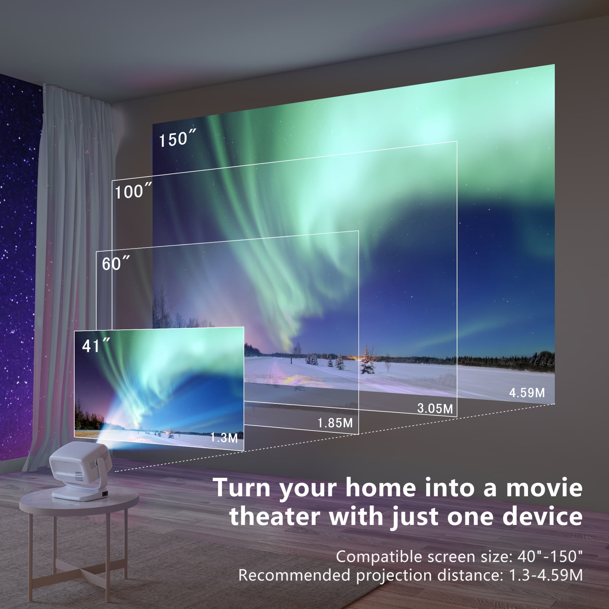 Dancieya プロジェクター 本体 5G Wi-Fi対応新品 DANCIEYA 4K Support Projector with Auto Focus, 300 ANSI Lumens
