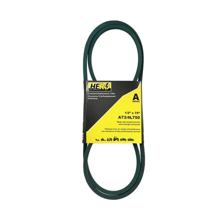 HERO® 1/2 inch x 75 inch Aramid Kevlar Lawn Mower Belt Replacement For Reference A73 4L750