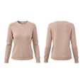 thumbnail image 6 of Sahpxhe Oversized Sweaters for Women Long Sleeve Crew Neck Knit Pullover Lightweight Scallop Trim Casual Trendy Fall Sweater Khaki S, 6 of 8