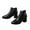 Black, variant on Pisexur Women's Ankle Boots Chunky High Heels Wingtip Oxfords Round Toe Lace Up Stacked Block Heel Vintage Pumps Shoes