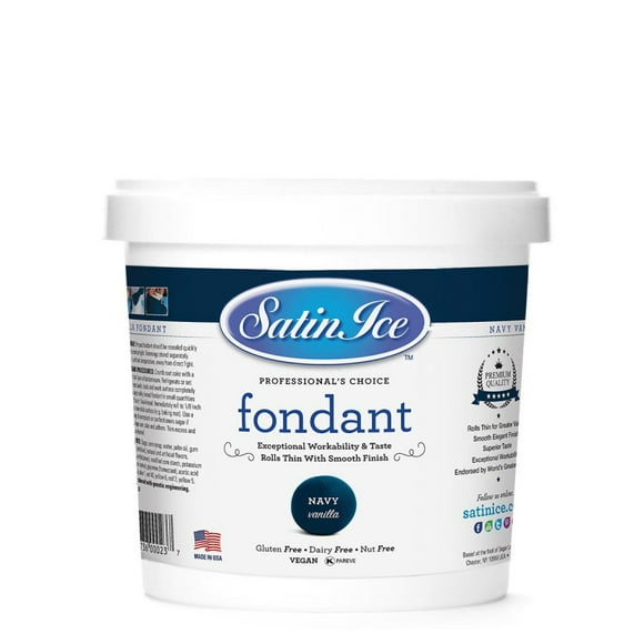 Satin Ice Navy Rolled Fondant - 0.91kg (2 lbs)