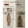 thumbnail image 5 of Farmhouse Entryway Hall Tree Bench - 16 Open Compartments, 6 Tri-Hooks, Shoe Storage & Coat Rack, Space-Saving Design, Rustic White, 5 of 6