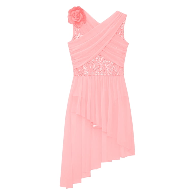 iiniim Kids Girls Sequin Flower Ballet Lyrical Dress Contemporary