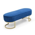 thumbnail image 3 of Bench Bedroom Bench ,Velvet Oval Upholstered End of Bed Bench with Golden Metal Legs ,48" Modern Storage Ottoman Bench for BedroomLiving Room,, 3 of 7
