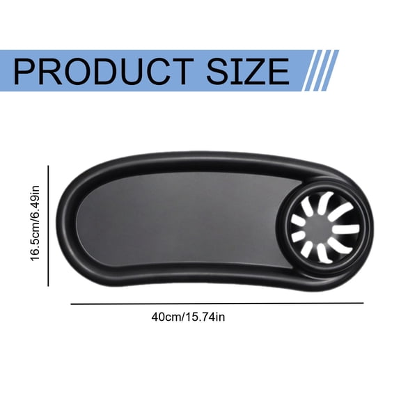 Stroller Snack Tray with Cup Holder, Removable Baby Stroller Tray with Adjustable Buckle and Hooks, Black, Fits Most Strollers, ABS