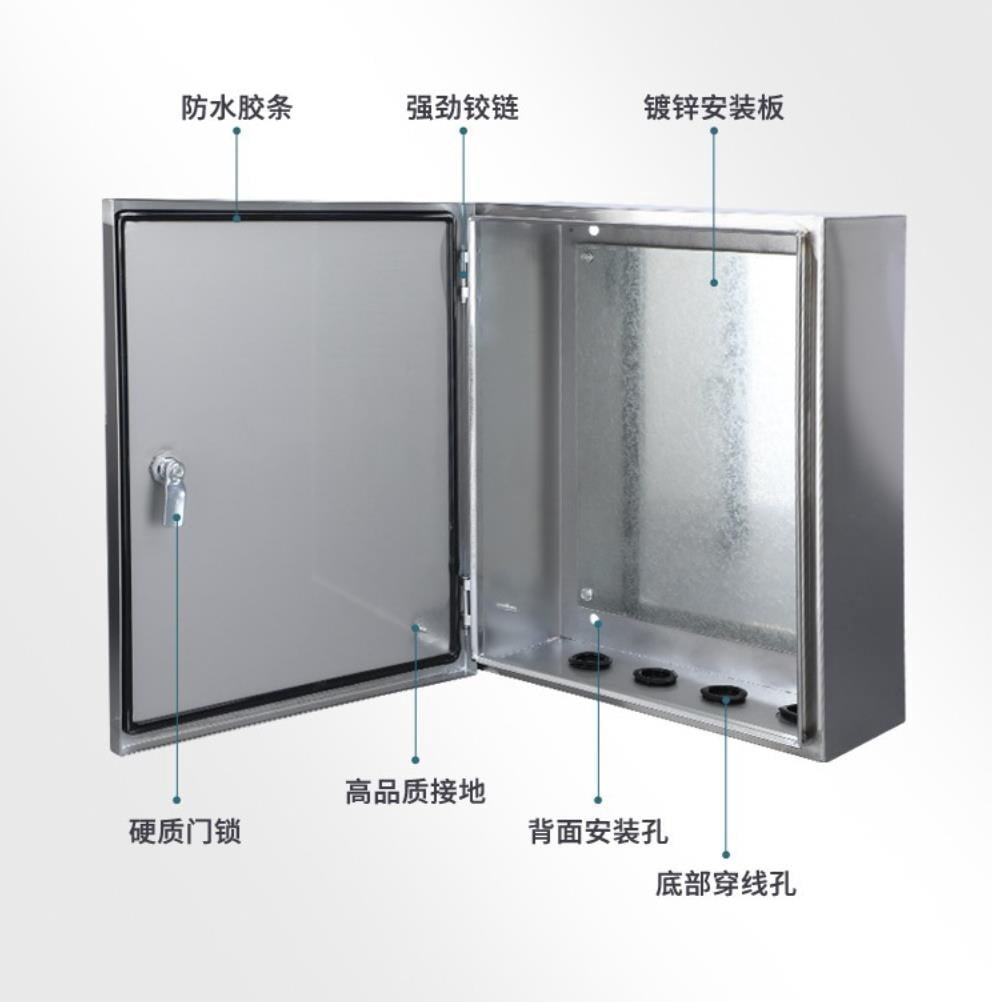 Stainless Steel Electrical Junction Box Wall Mounted Waterproof & Dustproof Metal Box Meter Box Switch Control Cabinet with Safety Locks and Mounting Plates