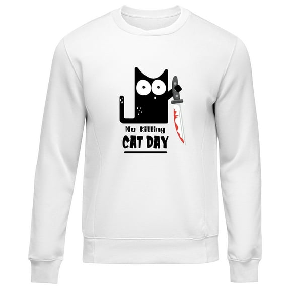 Cat Day Funky Design Men's & Big Men's Crewneck Sweatshirt,Sizes S-2XL
