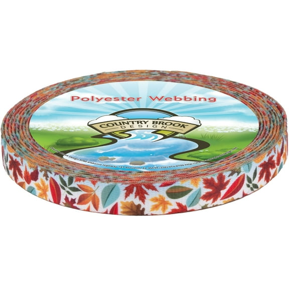 Country Brook Design - Brisk Autumn Polyester Webbing (5/8 Inch, 50 Yards)