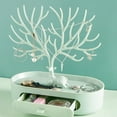 thumbnail image 5 of Anhility Jewelry Display Holder Stand Earrings Pendants Necklace Jewelry Storage Rack Antler Tree Jewelry Box Holder with Drawer, 9.64"x4.92"x10.2", Green, 5 of 5