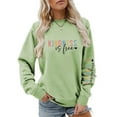 thumbnail image 2 of UJNDER Women's Letter Print Crewneck Sweatshirt Casual Round Neck Pullover Autumn Winter Fashion Green S, 2 of 4