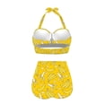 thumbnail image 2 of XIAONU Women's Banana Print Halter Swimwear Slim Fit Sleeveless Sweetheart Neck High Waisted Bikini Set Soft Lively Pool Swimsuits, 2 of 3