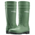 thumbnail image 4 of HISEA Men's Rain Boots with Steel Shank, Waterproof Rubber Protective Footwear, Seamless PVC Rainboots Non-Steel Toe Outdoor Work Boots, Durable Garden Fishing Tall Kneed Boot, Size 7 Green, 4 of 6