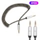 thumbnail image 4 of Cable de audio auxiliar macho a macho de 3,5 mm con conector plateado protegido por resorte para automóvil, altavoz y MP4, 4 of 8
