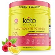 Keto Vitals Keto Electrolytes Powder for Hydration, Sleep, Energy, Muscle Function Raspberry Lemonade 10 oz