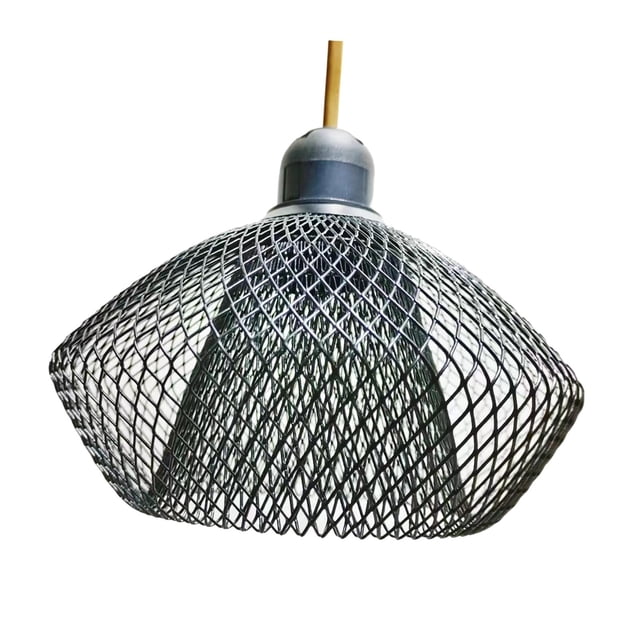 Pantalla de alambre de hierro iluminación colgante lámparas de pie Vintage Salvador negro