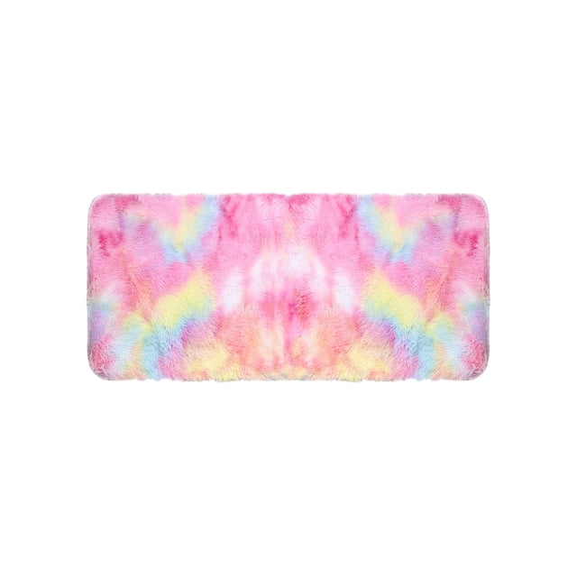 yulier Fluffy Bathroom Rug, Absorbent Non-Slip Bath Mat, Rectangle Shaggy Area Rug for Bedroom Living Room, Solid Color Bedside Rug Ultra Soft Plush Indoor Carpet, 15.75"x31.5", Multicolor