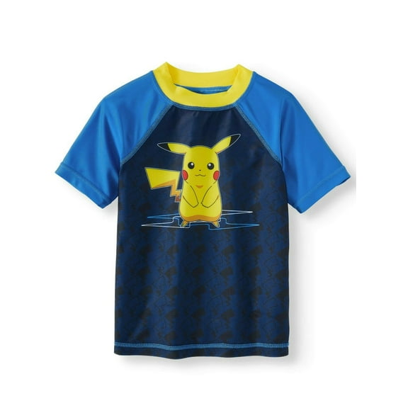 Pokemon Rash Guard Swim Shirt Boy Size 7