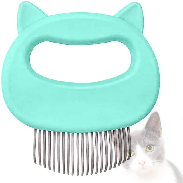 Peine para gatos, peine de masaje para gatos, cepillo para perros, peine para mascotas y cepillo de masaje (verde) Xemadio GX-491