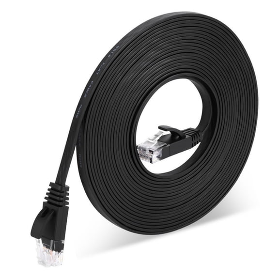 Zeiwohndc Cat6 Ethernet Cable 15m Flat Internet Cable Rj45 Slim Networking Cable Replace