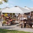 thumbnail image 4 of Gymax 10x10 FT Pop Up Canopy Tent 1-Person 1-Button Push Instant Setup Heavy Duty Frame Silver-Coated Top Portable Gazebo w/ 4 Sandbags White, 4 of 10