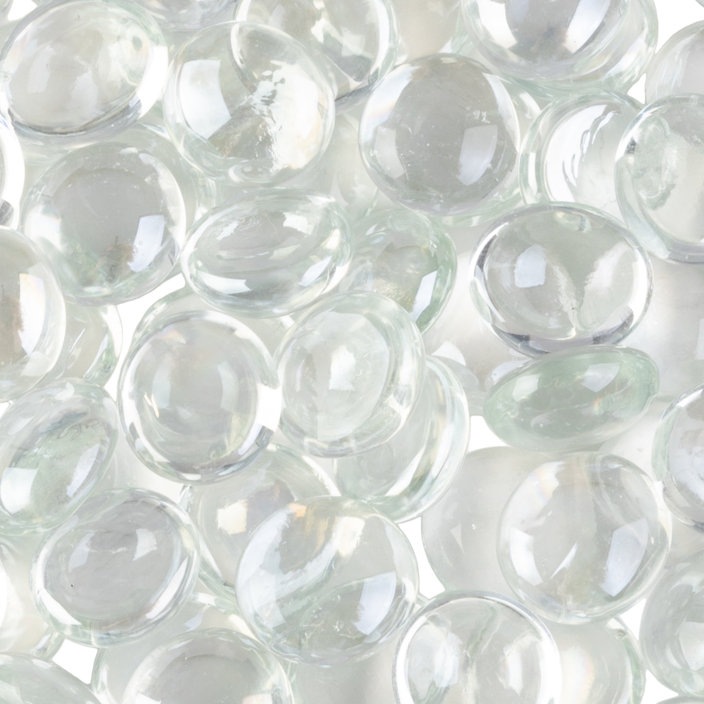 Lavish Home 10lbs Vase Filler Glass Beads - 3/4in Flat Marbles, Clear