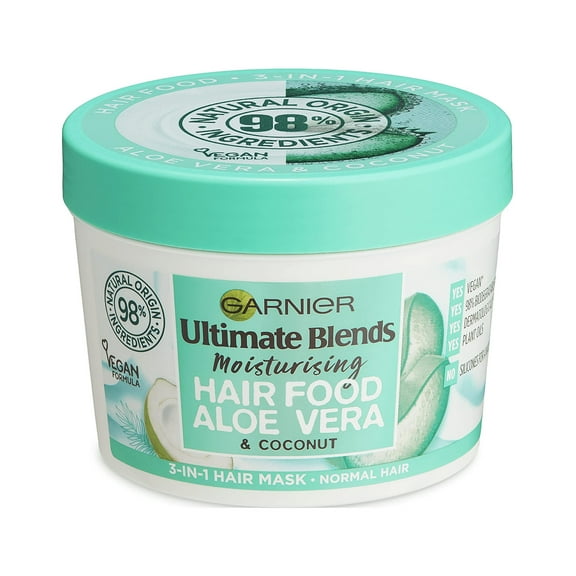 Garnier Ultimate Blends Hair Food Aloe Vera 3-in-1 Normal Hair Mask Treatment 390ml 4 | Aleo Vera unique