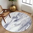 thumbnail image 3 of Round Area Rug 8 Ft, Grey Marble Washable Non-Slip Circle Carpet for Living Room/Bedroom, Abstract Minimalist Modern Art Collection Low-Profile Large Area Rugs for Indoor, 3 of 7