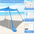 thumbnail image 5 of Beach Tent Canopy 10'x10' Beach Tents Sun Shelter 6-8 Person Beach Canopy Tent Sun Shade Easy Setup Pop Up Beach Shade Canopy Portable Beach Tent UPF 50+ Waterproof, Blue, 5 of 7