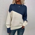 thumbnail image 2 of oqasdz Womens Sweater Fall Winter Knitted Pullover Sweater Long Sleeve Round Neck Warm Outdoor Office Elegent Casual Comfort Soft, 2 of 6